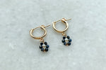 Load image into Gallery viewer, Gemstone Daisy Hoops 14k Gold Filled
