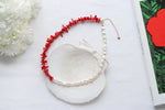Load image into Gallery viewer, Ariel Coral &amp; Freshwater Pearl Half and Half Necklace
