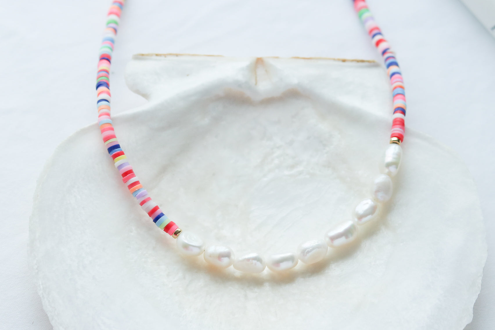 Beach Bum Beaded Pearl Necklace