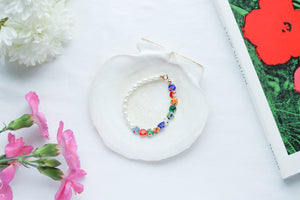 Amore Millefiori Heart and Pearl Bracelet