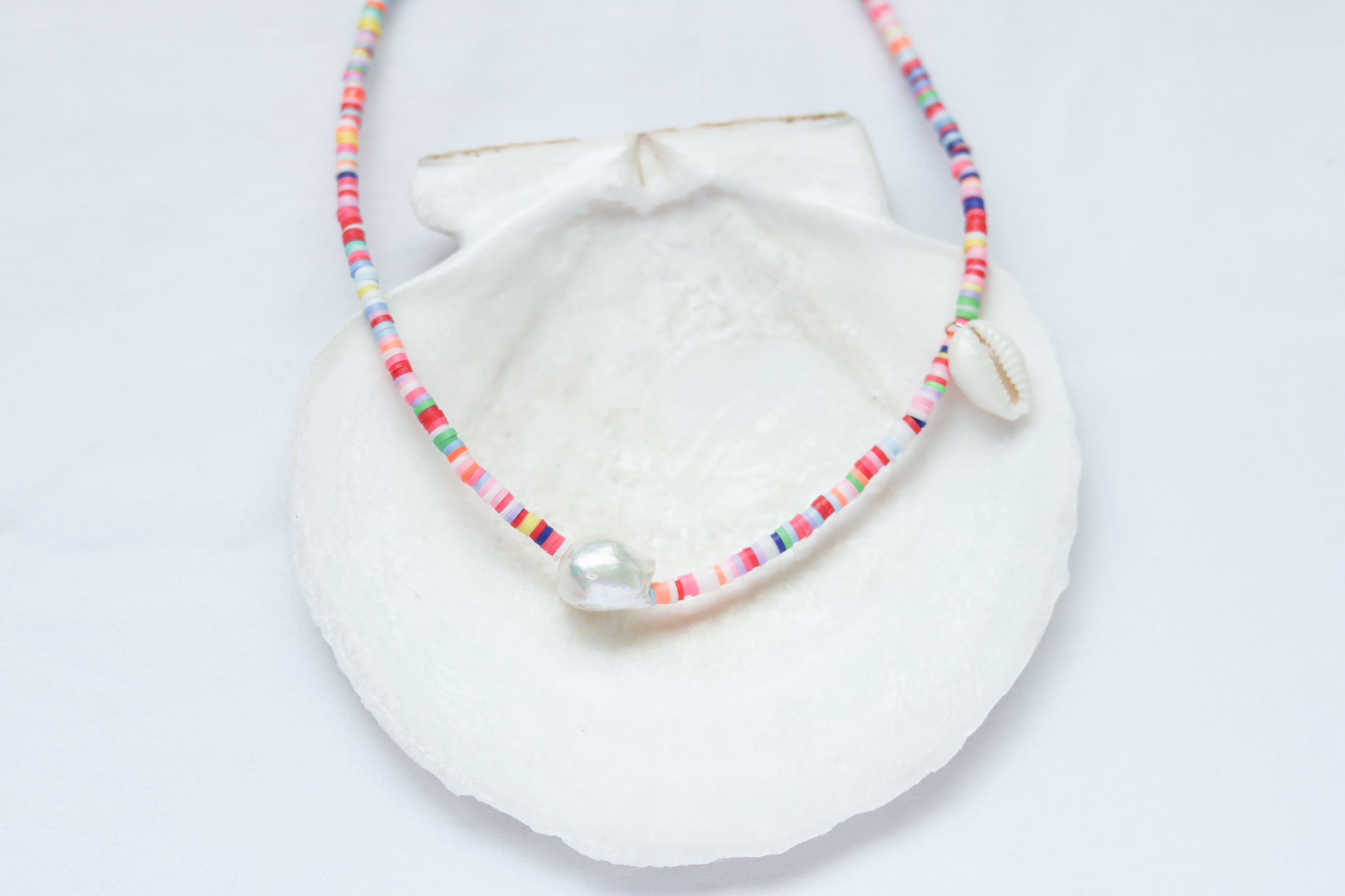 Pebble Heishi Colourful Necklace