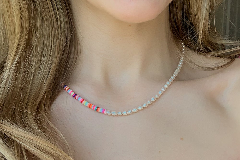 Half Heishi Pearl Beaded Necklace – Wild Cherry Jewelry