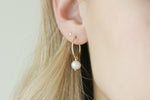 Load image into Gallery viewer, Classic Drop Pearl Hoop Earrings
