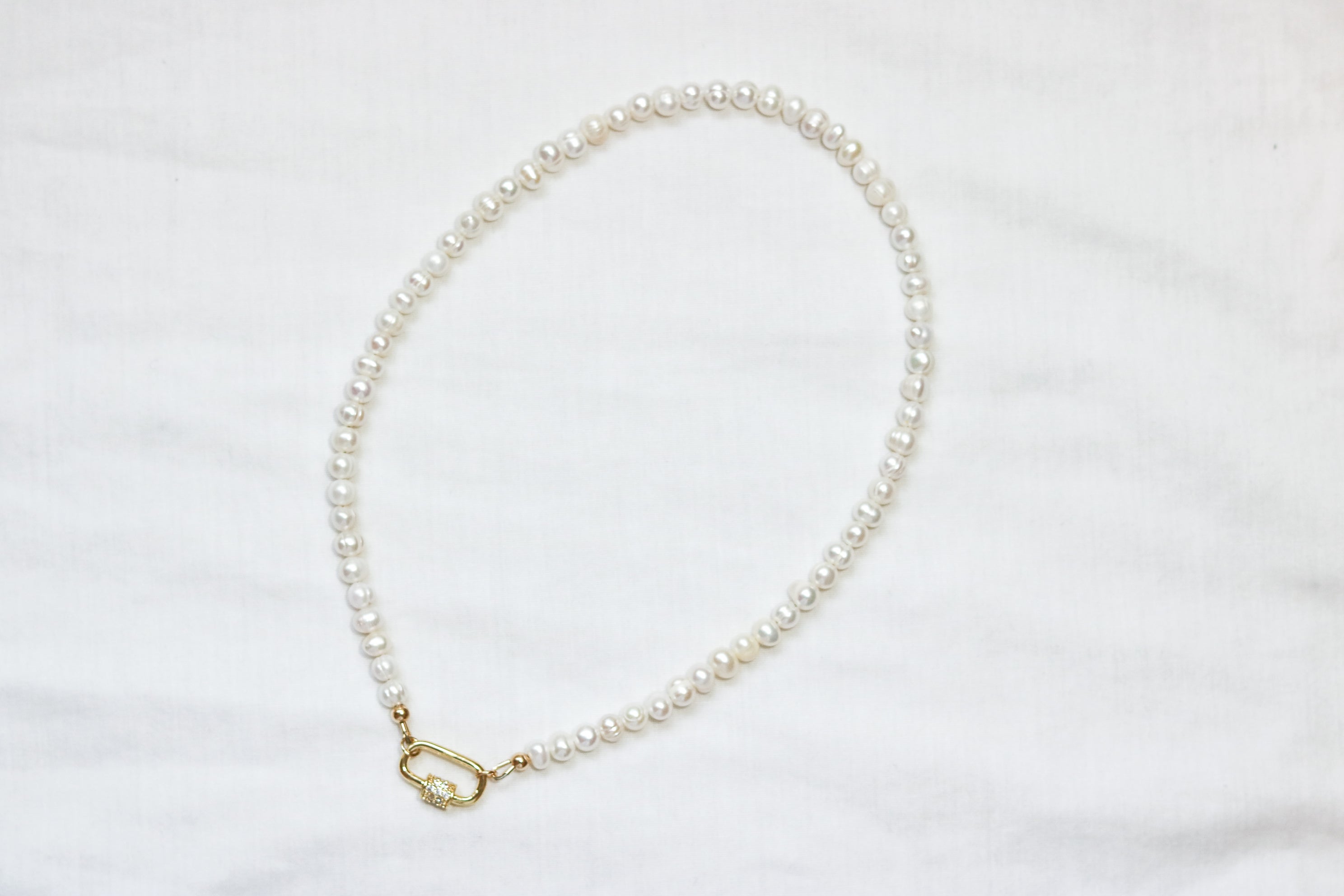 Pearl Carabiner Necklace