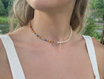 Load image into Gallery viewer, Half Pearl and Half Colourful Seed Bead Necklace
