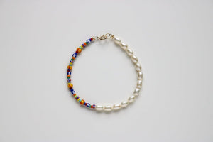Half Pearl and Half Seed Bead Colourful Bracelet