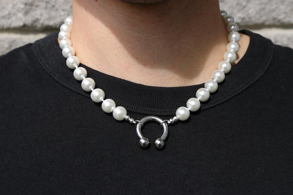 Mens Pearl Necklace in Sterling Silver | Everyday Jewelry